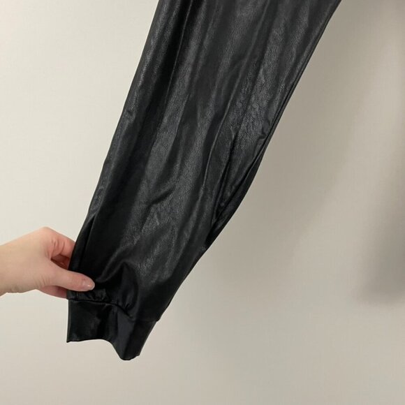 Commando Black Faux Leather Jogger Pants Size Large - Picture 7 of 8